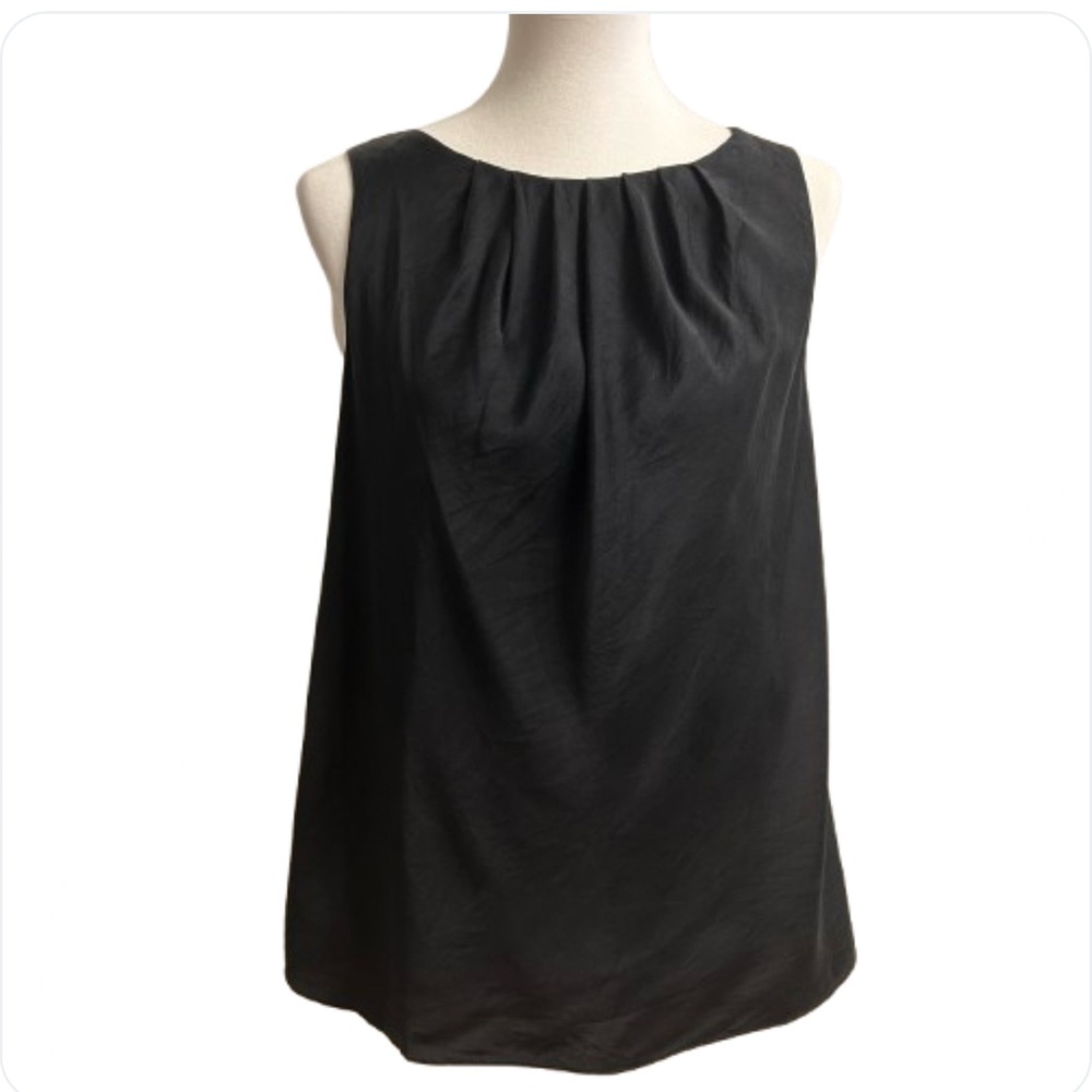 Lauren Ralph Lauren 100% Silk Pleated Sleeveless Lined Popover Side Zip Top 14